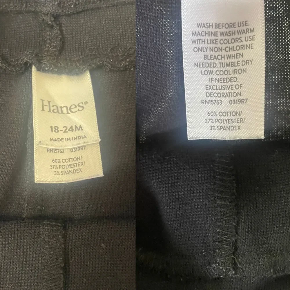 Hanes Unisex Flexy 4 Pack Knit Jogger Pants Pull-on Sweatpants Size 18-24 Mths
